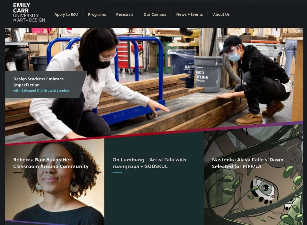 Emily Carr University of Art and Design's Homepage