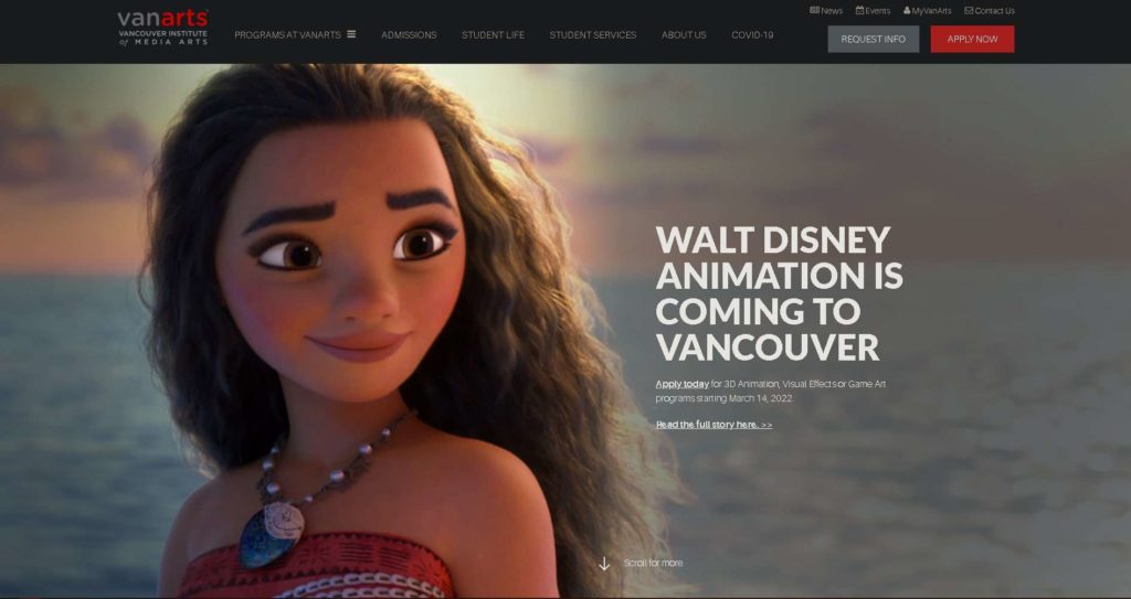 Vancouver Institute of Media Arts' Homepage