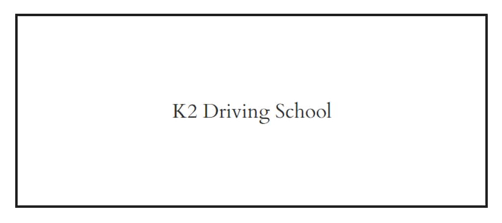 K2 Driving School's Banner