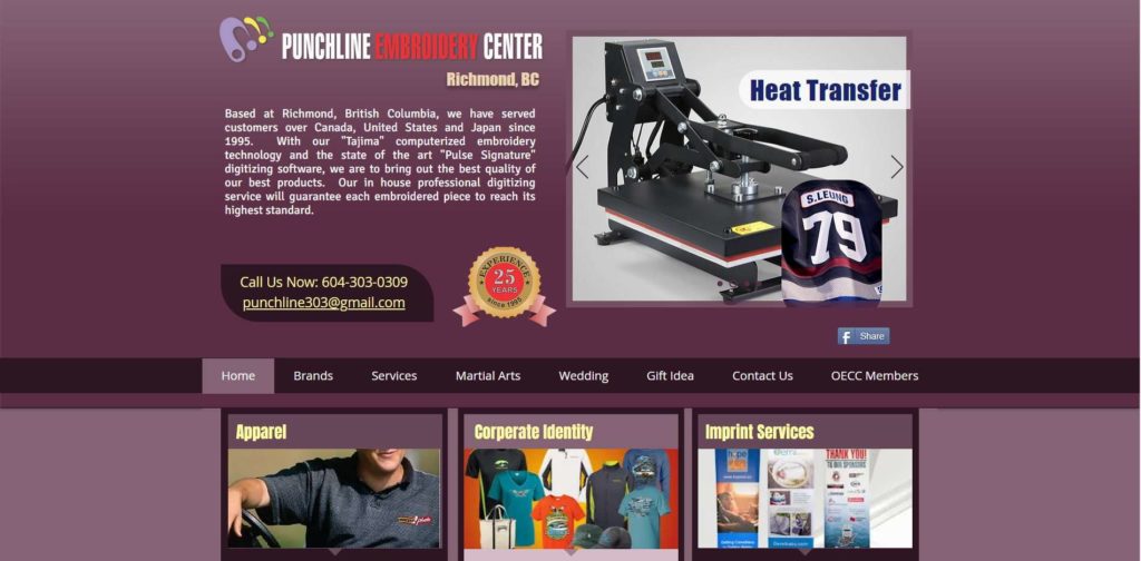 Punchline Embroidery Center Homepage