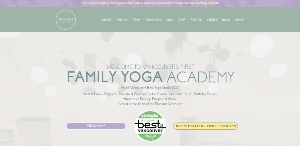 Uphoria Yoga Homepage