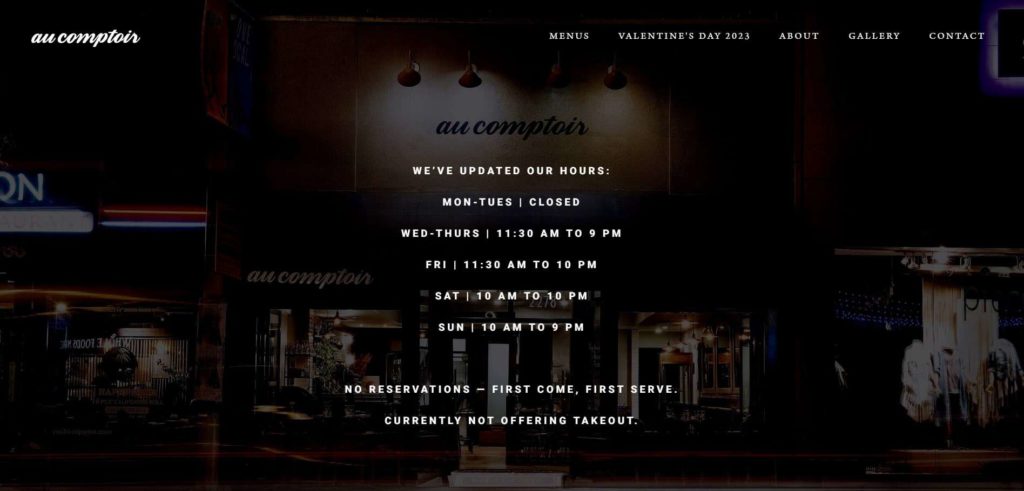 Au Comptoir' Homepage