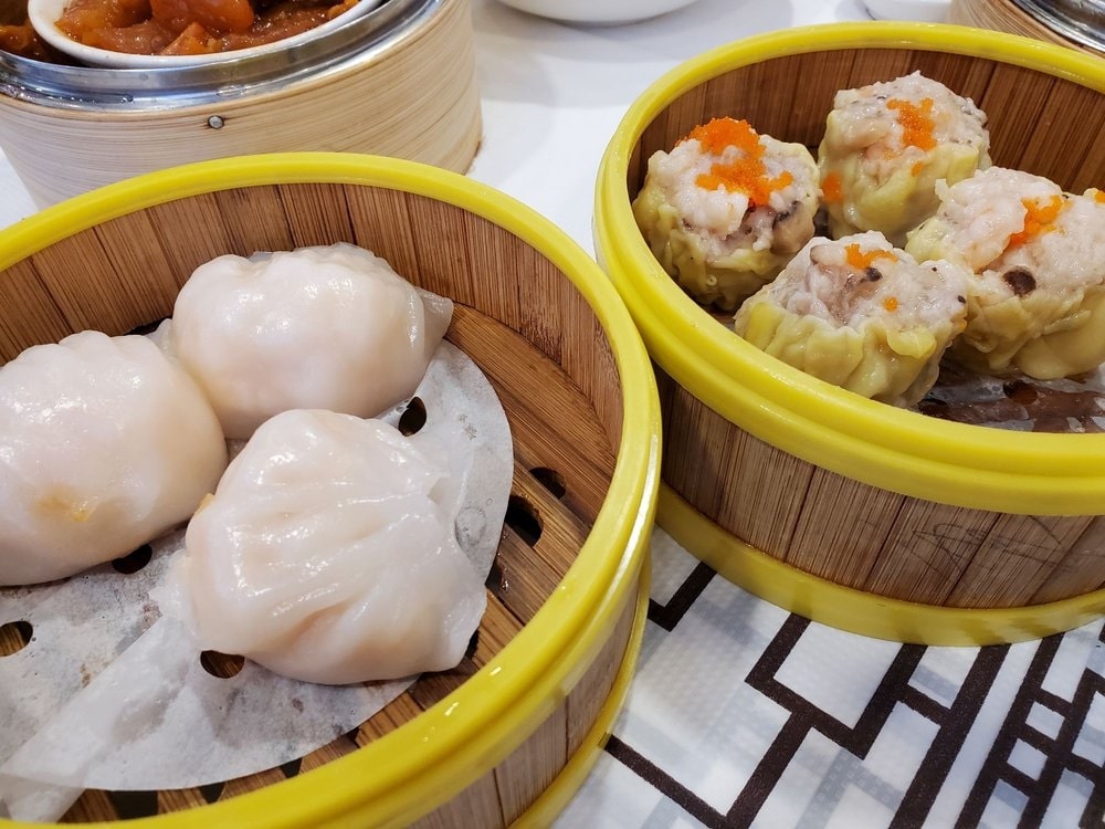 Har gow and siu mai dumplings