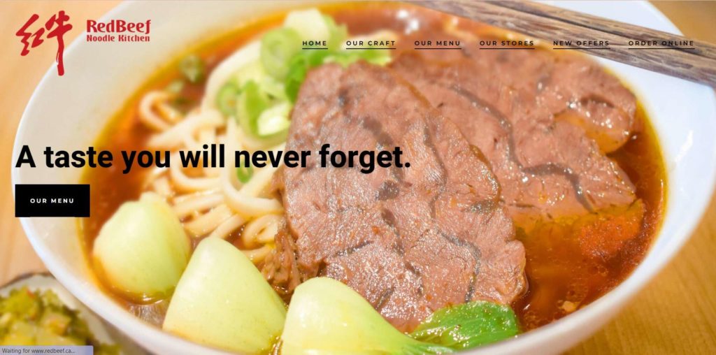 RedBeef Noodle Kitchen' Homepage