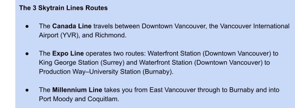 Skytrain Lines Routes