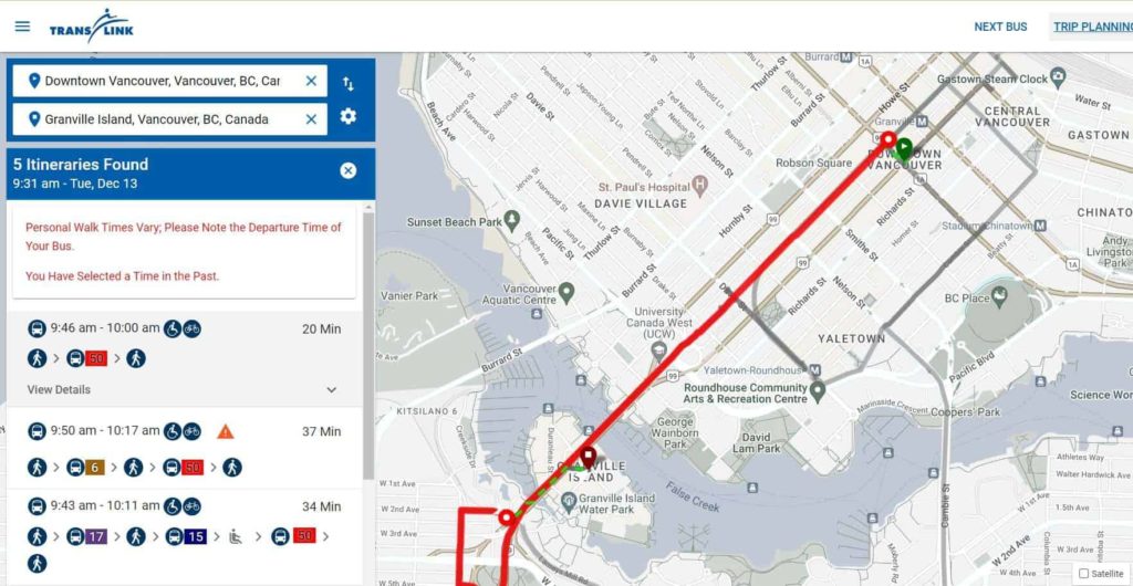 TransLink Trip Planner