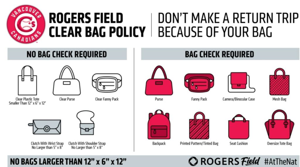 You can't bring large bags