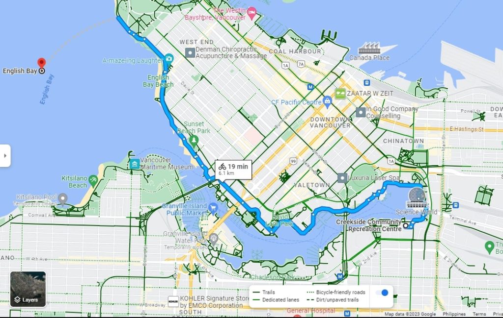 Creekside to English Bay